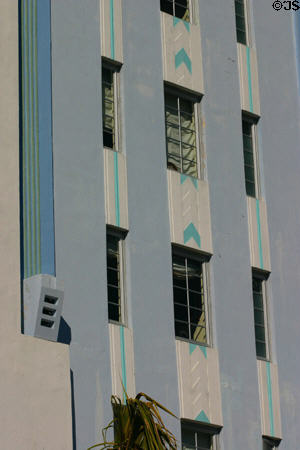 Chevron detail of Park Central Hotel facade. Miami Beach, FL.