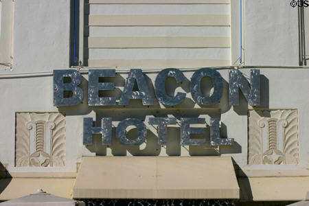 Beacon Hotel sign. Miami Beach, FL.