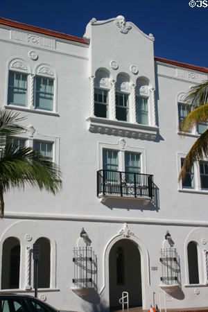 Apartment building (1060 Ocean Dr.). Miami Beach, FL. Style: Mediterranean Revival.