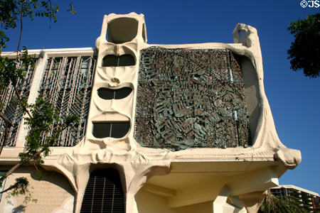 Sculpted building in Coconut Grove. Coconut Grove, FL.