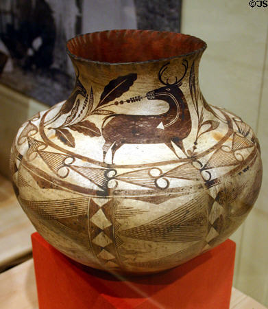 Southwestern US Pueblo clay pot (c1875) at Historical Museum of Southern Florida. Miami, FL.