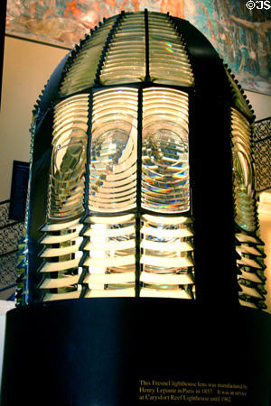 Fresnel lens (1857) from Carysfort Reef Lighthouse (until 1962) at Historical Museum of Southern Florida. Miami, FL.