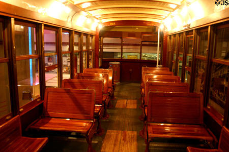 Interior of Miami Trolley 231 Historical Museum of Southern Florida. Miami, FL.