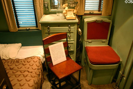 Presidential bedroom of Ferdinand Magellan Pullman at Gold Coast Railroad Museum. Miami, FL.