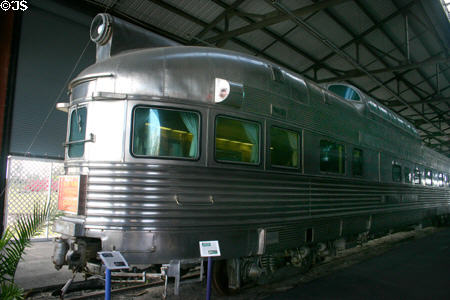 California Zephyr Silver Crescent streamlined Visa-Dome (1948) at Gold Coast Railroad Museum. Miami, FL.