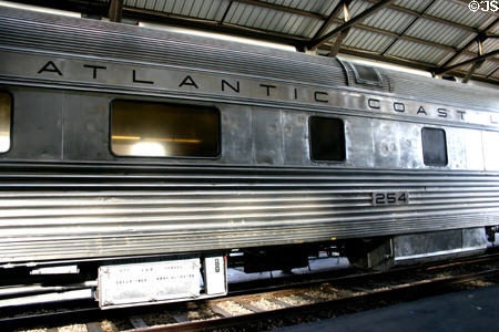 Atlantic Coast Line Railroad (ACL) Observation Bar Lounge #254 at Gold Coast Railroad Museum. Miami, FL.