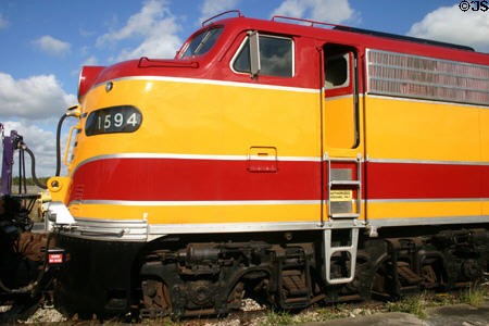 Florida East Coast Railway (FEC) E-8A #1594 locomotive at Gold Coast Railroad Museum. Miami, FL.