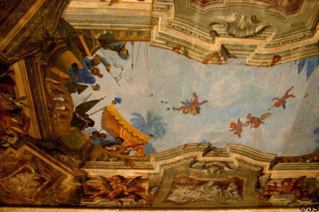 Baroque-style ceiling painting of The Casino in Vizcaya Garden. Miami, FL.