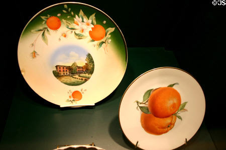 Porcelain decorated with oranges in Orange County Regional History Center. Orlando, FL.