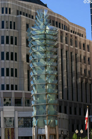 Steel & glass tower (1992) sculpted by Ed Carpenter at Orlando City Hall. Orlando, FL.