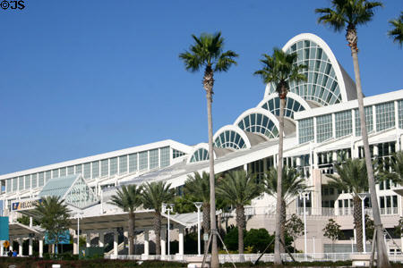 Fan shaped entrance skylights on Orlando's Convention Center. Orlando, FL.