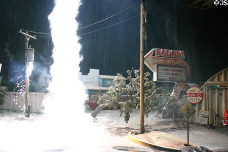 Twister™ attraction with tornado in Universal Studios. Orlando, FL.