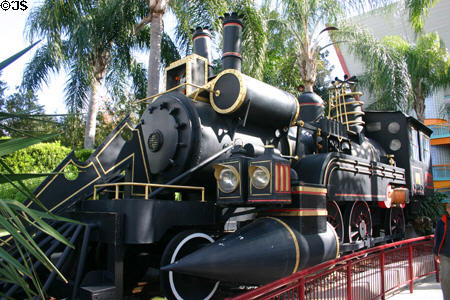 Doc's time-travel locomotive of Back to the Future The Ride™© at Universal Studios. Orlando, FL.