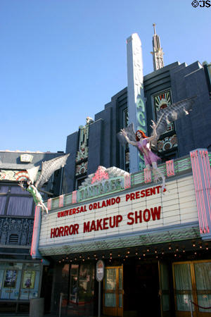 Theater marquee for Horror Makeup Show at Universal Studios. Orlando, FL.