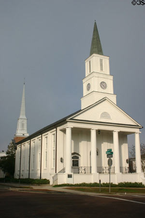 First Presbyterian Church with Trinity United Methodist Church spire beyond. Tallahassee, FL.