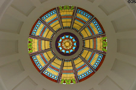 Stained glass dome ceiling in old State Capitol. Tallahassee, FL.