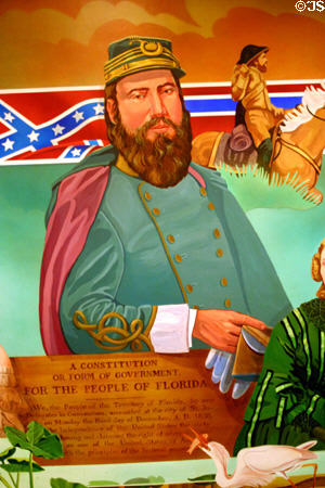 Detail of Five Flags senate mural new State Capitol showing Confederate era. Tallahassee, FL.