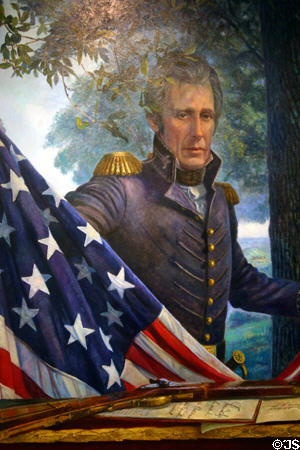 Detail of Andrew Jackson from New Capitol mural by Christopher Still in House of new State Capitol. Tallahassee, FL.