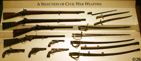 Civil War weapons in Museum of Florida History. Tallahassee, FL.