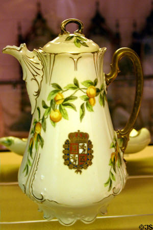 Souvenir tea pot of St. Augustine (c1890-1910) in Museum of Florida History. Tallahassee, FL.