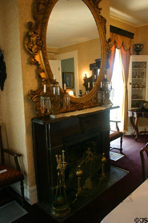 Fireplace in dining room of Knott House Museum. Tallahassee, FL.