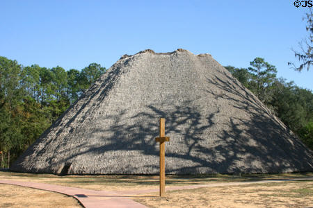 Reconstructed thatched shelter for natives at San Luis Archeological & Historic Site. Tallahassee, FL.