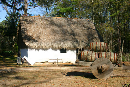 Reconstructed Spanish house at San Luis Mission site which was Spain's capitol of Western Florida & a major stop on the El Camino Real to St. Augustine. Tallahassee, FL.
