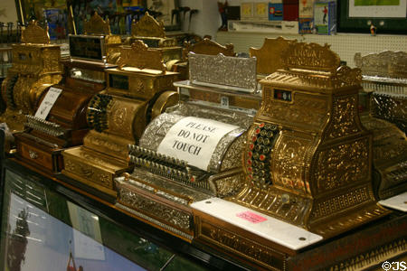 Cash register collection at Tallahassee Antique Car Museum. Tallahassee, FL.