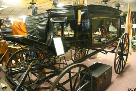 Hearse which may have carried Lincoln at Tallahassee Antique Car Museum. Tallahassee, FL.