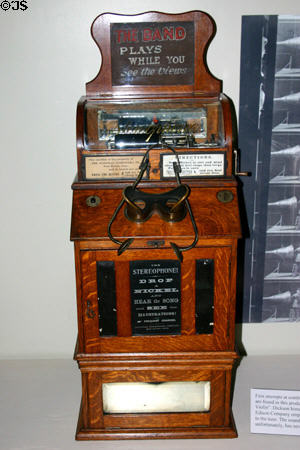 Early machine to play both a moving picture & sound recording at Edison Estate Museum. Fort Myers, FL.