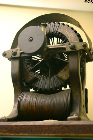 Edison invented electric motors in 1879 (this model c 1889) & made them in his General Electric plant, Schenectady, NY, at Edison Estate Museum. Fort Myers, FL.