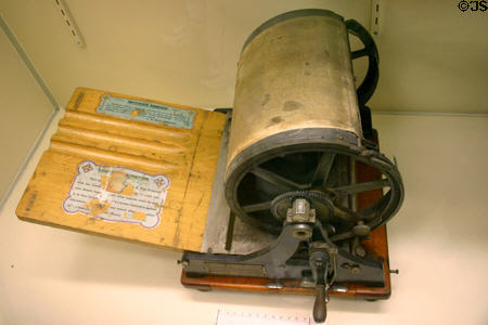 Edison Mimeograph (invented c1875) & sold patent to A.B. Dick, Chicago, at Edison Estate Museum. Fort Myers, FL.