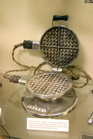 Early Edison waffle iron at Edison Estate Museum. Fort Myers, FL.