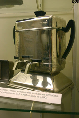 Edison electric coffee pot (c1890) at Edison Estate Museum. Fort Myers, FL.