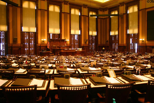Overview of House of Representatives in Georgia State House. Atlanta, GA.