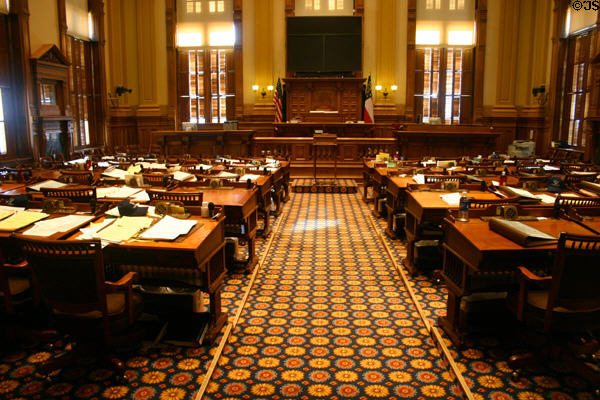 Senate chamber in Georgia State House. Atlanta, GA.