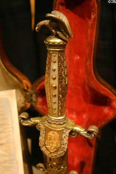 Sword given W.H.T. Walker (1850) by state of Georgia for gallantry in battles of Florida & Mexico at Atlanta Historical Museum. Sword made in Mass. & engraved by a jeweler in New Orleans. Atlanta, GA.