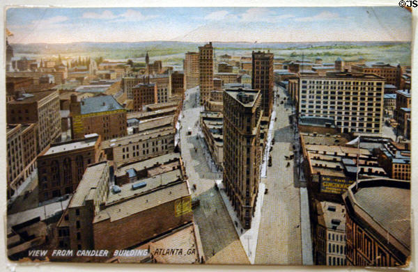 Postcard (c1910) showing skyscraper Atlanta at Atlanta Historical Museum. Atlanta, GA.