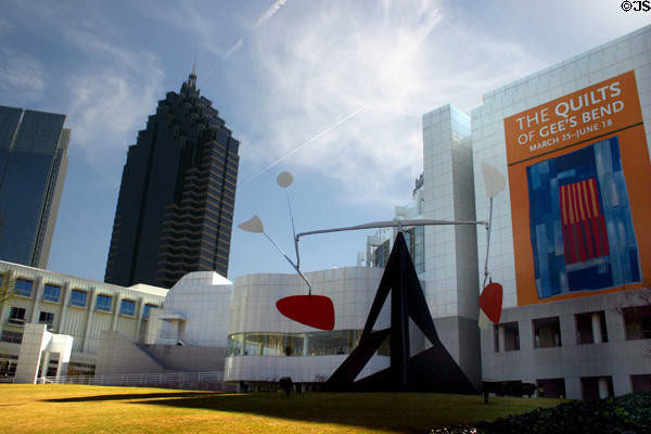 High Museum of Art with Calder Mobile & surrounding skyscrapers. Atlanta, GA.