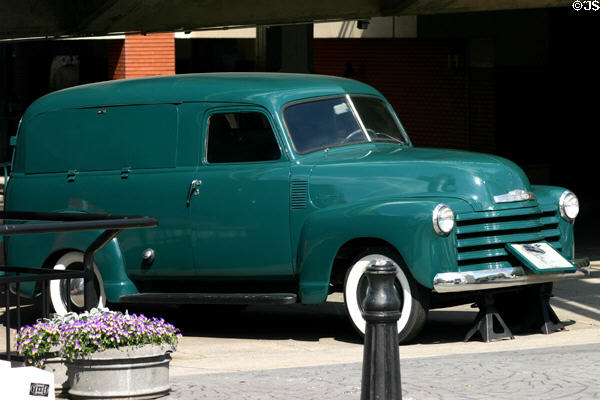 Chevrolet light panel truck (1949) displayed at Atlanta Underground. Atlanta, GA.