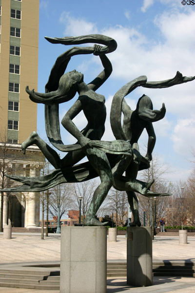 Ballet Olympia (1991-2) by John Portman after Maenad (1953) by Paul Manship at SunTrust Plaza. Atlanta, GA.