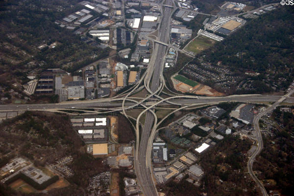Freeway interchange east of Atlanta from air. GA.