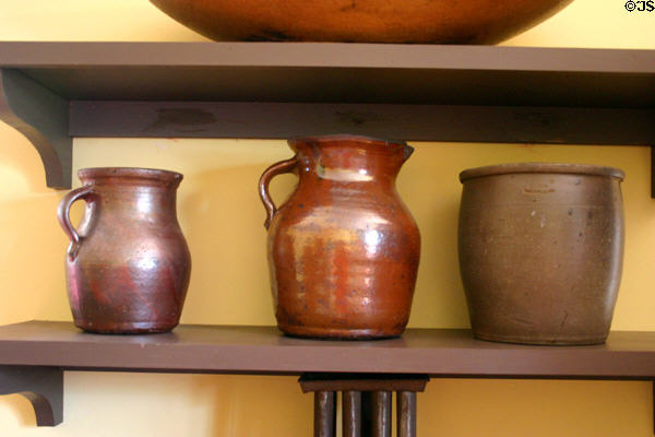 Pottery storage jugs in Woodrow Wilson Boyhood Home. Augusta, GA.