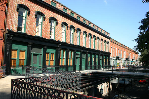 Buildings on Factors Walk where traders stood on bridges to survey cotton below. Savannah, GA.