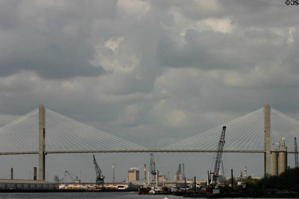 Talmadge Memorial Bridge main span (1100 ft. / 335m long & 185 ft. / 56.4m high). Savannah, GA.