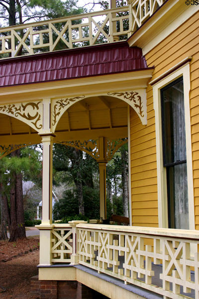 Lapham-Patterson House detail of woodwork on porch. Thomasville, GA.