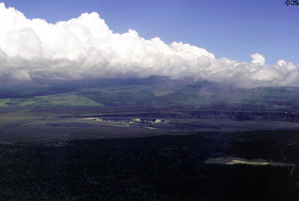 Volcanoes National Park seen from air. Big Island of Hawaii, HI.
