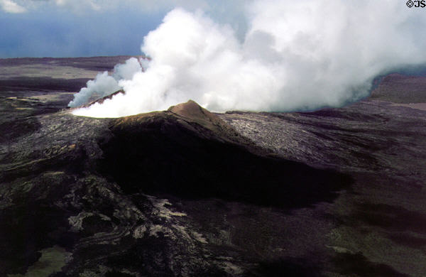 Volcano from air over Volcanoes National Park. Big Island of Hawaii, HI.