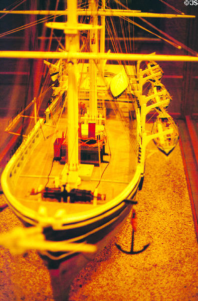 Model of whaling ship in Whaling Museum at Whalers Village. Maui, HI.