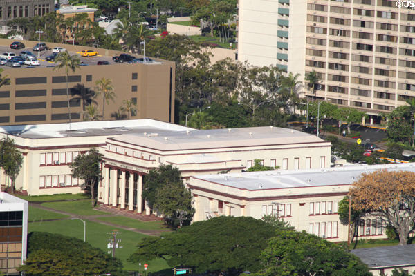 Honolulu Central Middle School (1302 Queen Emma St.) seen from Punchbowl rim. Honolulu, HI.